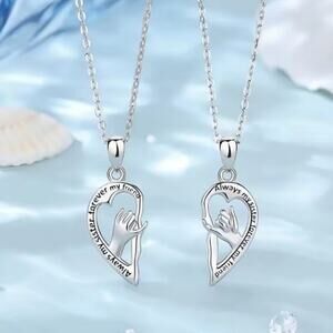 925 Silver Freindship Necklace Set Sisters Women's Vintage Inspired 90s Y2K Gift